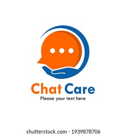 Chat care logo template illustration