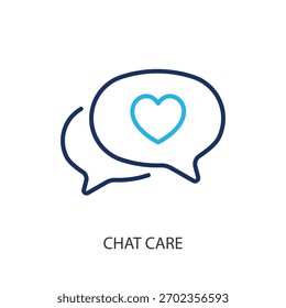 Chat care thin line icons. Original vector illustration.