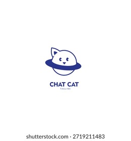 Das Chat Cat Logo hat die Form eines Katzenkopfes mit einem Ohr, das einer Chat-Blase ähnelt. Das Chat-Bubble-Element symbolisiert Interaktion und Konversation, während der Planetenring unbegrenzte Verbindungen und weite Reichweite bezeichnet. Dieses Logo eignet sich für innovative, unterhaltsame und erkennbare Chat-Marken oder -Anwendungen.