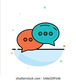 Chat, Chatting, Conversation, Dialogue Abstract Flat Color Icon Template. Vector Icon Template background