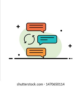 Chat, Chatting, Conversation, Dialogue, Auto, Robot  Business Flat Line Filled Icon Vector Banner Template. Vector Icon Template background