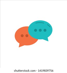 Chat, Chatting, Conversation, Dialogue  Flat Color Icon. Vector icon banner Template