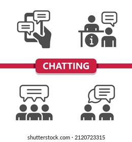 Chat - Conversación - Discusión - Discusión - Hablando de iconos. Iconos profesionales y perfectos en píxeles. Formato EPS 10.