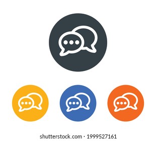 Chat, chatting icon set on button circle design. Vector illustration