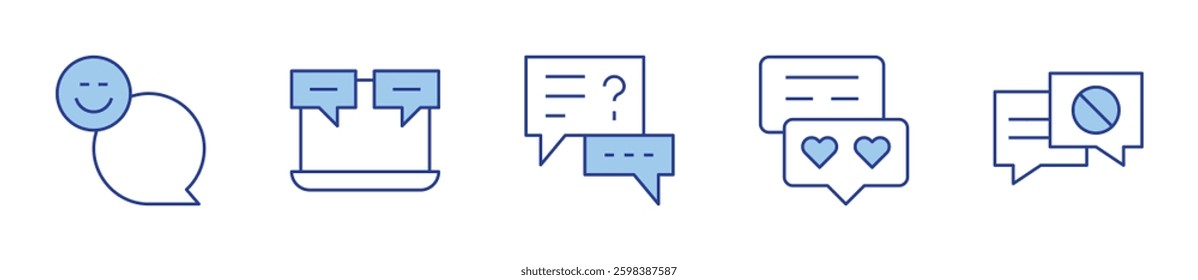 chat, chatting. Chat Icon vector illustration. Line Duotone style. Editable stroke.