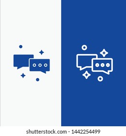 Chat, Chatting, Mail, Email Line and Glyph Solid icon Blue banner Line and Glyph Solid icon Blue banner