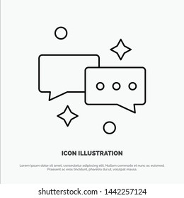 Chat, Chatting, Mail, Email Line Icon Vector