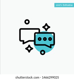 Chat, Chatting, Mail, Email turquoise highlight circle point Vector icon. Vector Icon Template background