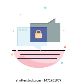 Chat, Chatting, Security, Secure Abstract Flat Color Icon Template