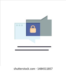 Chat, Chatting, Security, Secure  Flat Color Icon. Vector icon banner Template. Vector Icon Template background