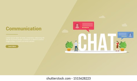 chat or chatting technology people concept for website template or banner landing homepage - vector