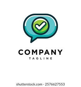 Chat Check List Logo Icon Vector