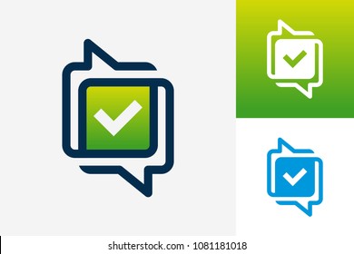 Chat Check Logo Template Design Vector, Emblem, Design Concept, Creative Symbol, Icon