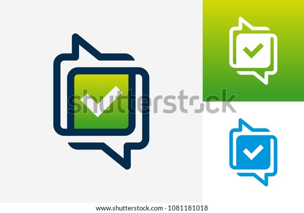 Chat Check Logo Template Design Vector Stock Vector (Royalty Free