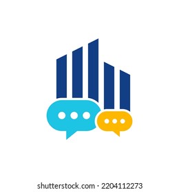 Chat City Logo Vector Design Template. Appartement Chat logo design concept. Simple icon symbol
