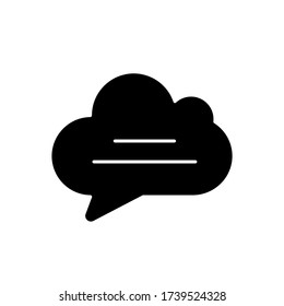 Chat cloud black glyph icon. Empty speech bubble. Blank thought balloon with text space. Comment box with copyspace. Silhouette symbol on white space. Vector isolated illustration