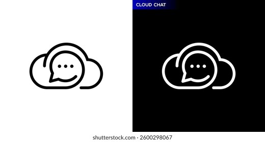 Chat cloud logo. Communication, talk, podcast. Icon symbol design template EPS 10.	
