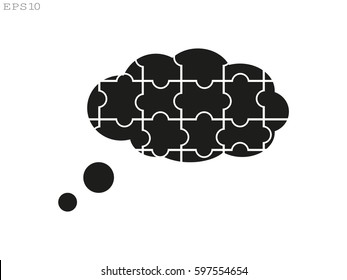 chat cloud puzzle, icon, vector illustration eps10