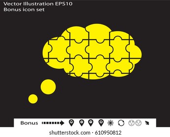 chat cloud puzzle, icon, vector illustration eps10
