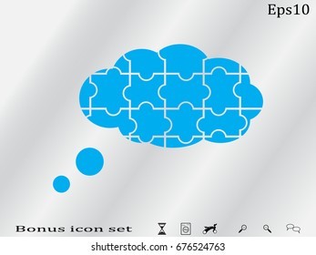 chat cloud puzzle, icon, vector illustration eps10