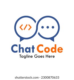 Chat code design logo template illustartion