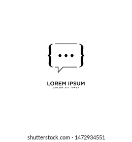 Chat code design vector, communication simple vector