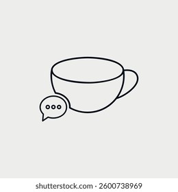 Chat Coffee Logo Design Concept. Vector Illustration.
