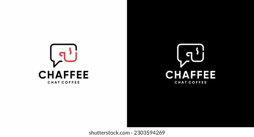 Chat coffee logo design, simple, easy to use. vector EPS 10.