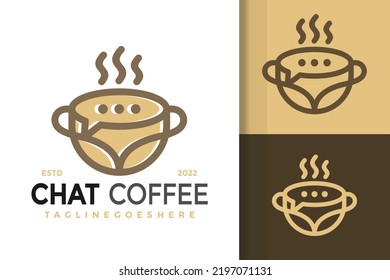 Chat Coffee Talk Logo Design, brand identity logos vector, modern logo, Logo Designs Vector Illustration Template