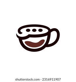 Chat Coffee Talk Logo Design Template, Coffee talk Logo Template Design