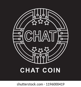 Chat Coin Cryptocurrency Icon Black Background Stock Vector Royalty Free