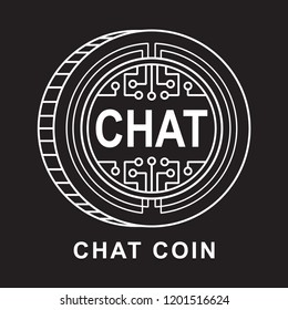 chat coin Cryptocurrency  icon with black background