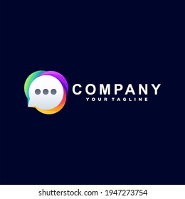 chat color gradient logo design