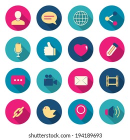 Chat color icons set. vector illustration