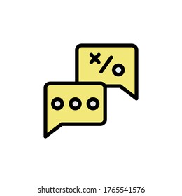 Chat-farbiges Symbol. Einfache Illustration von Farbelementen. Chat-Konzept umreißen Symbol-Design aus Business Strategy Set. Kann für Web und Mobile verwendet werden