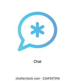 Chat colorful linear icon vector on white background. Message gradiential icon illustration.