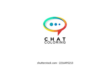 chat coloring logo design vector icon illustration
