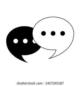 chat comic red and blue speech bubbles cartoon vector illustration graphic design