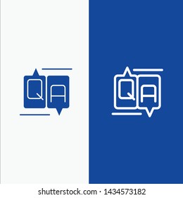 Chat, Comment, Education, Message Line and Glyph Solid icon Blue banner Line and Glyph Solid icon Blue banner