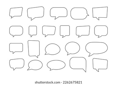 Chat and comment icon set. Speech bubble line icon symbol vector