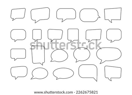 Chat and comment icon set. Speech bubble line icon symbol vector