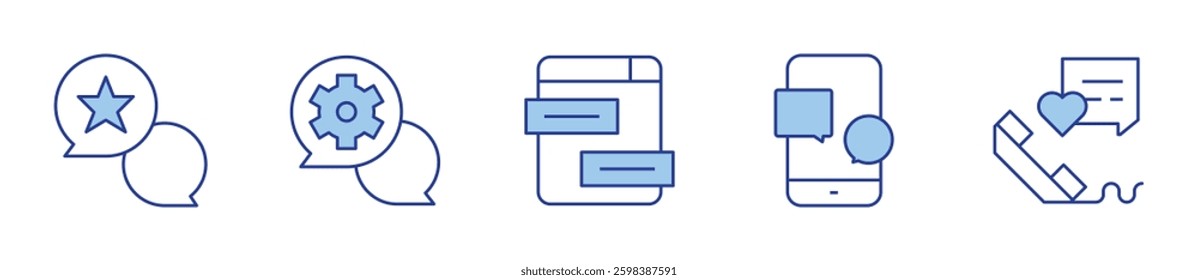 chat, comment. Chat Icon vector illustration. Line Duotone style. Editable stroke.