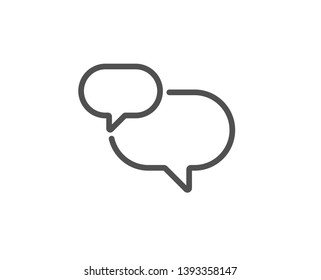 Chat comment line icon. Speech bubble sign. Social media message symbol. Quality design element. Linear style chat message icon. Editable stroke. Vector