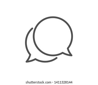 Chat comment line icon. Speech bubble sign. Social media message symbol. Quality design element. Linear style chat message icon. Editable stroke. Vector