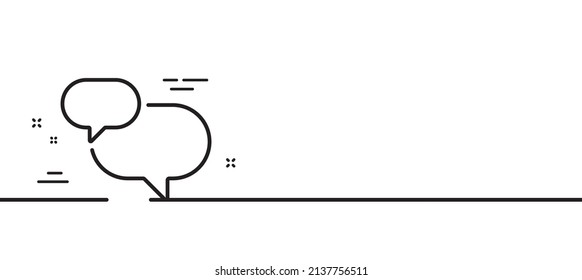 Chat comment line icon. Speech bubble sign. Social media message symbol. Minimal line illustration background. Chat message line icon pattern banner. White web template concept. Vector