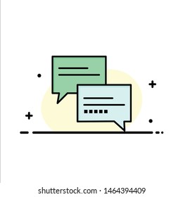 Chat, Comment, Message, Education Business Logo Template. Flat Color. Vector Icon Template background