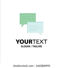 Chat, Comment, Message, Education Business Logo Template. Flat Color. Vector Icon Template background