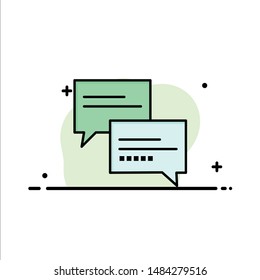 Chat, Comment, Message, Education  Business Flat Line Filled Icon Vector Banner Template. Vector Icon Template background