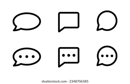 Chat, comment, message icon vector in line style. Speech bubble sign symbol