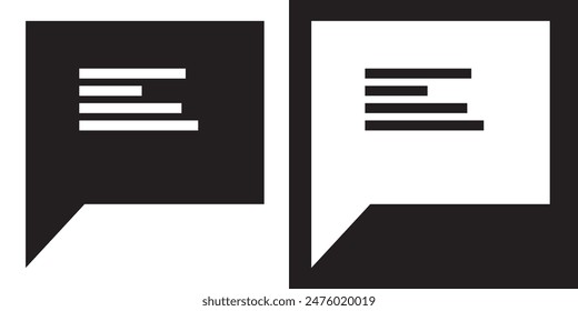 Chat, comment or message Speech Bubble icon. speech bubble sign and symbol vector illustration. flat style icon isolated on white background.